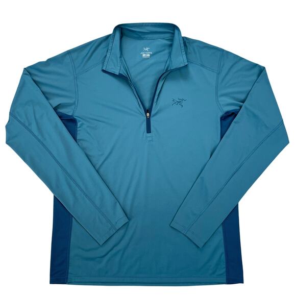 Arc'teryx Men's Pullover Blue Long Sleeve Half Zip Lightweight Hiking Run (Sz S) - Picture 1 of 13